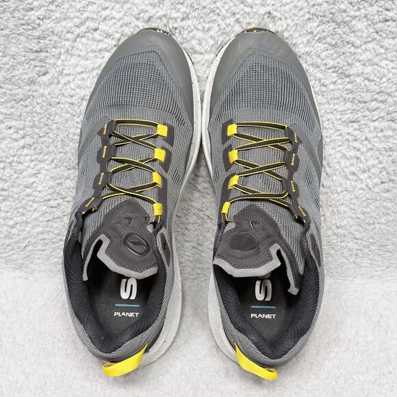 Scarpa Spin Planet Mens Size 10.5 Trail Running Shoes Gray Yellow Mesh - Picture 5 of 9